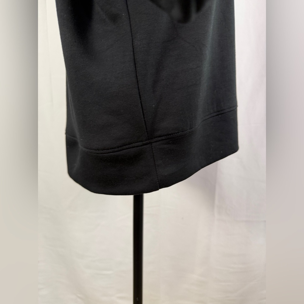 French Laundry Black V-Neck Sweater White Stripe Sleeve Cozy Tunic Size M - Picture 5 of 10